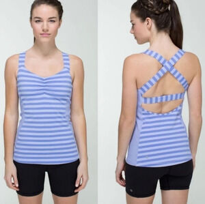 LULULEMON core kicker tank Apex stripe lavender Dusk activewear top size 8